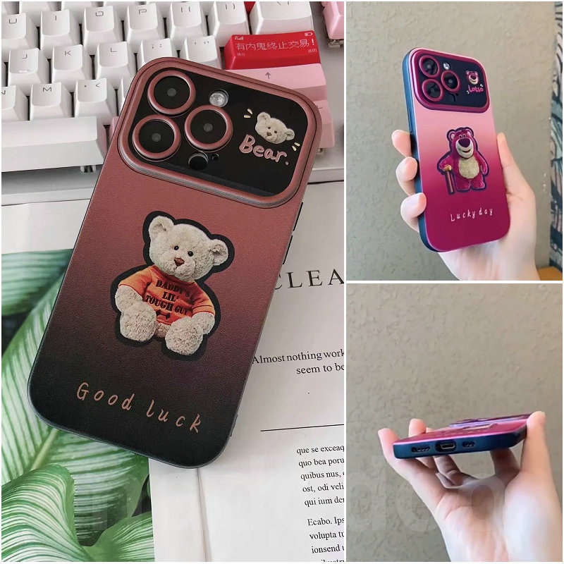 Ốp lưng Cartoon OPPO Reno 10 Pro 8T 4G 5G 8 7 8Z 7Z 6 5Z 5F 5 Lite 4F 4 2F 2Z A94 A93 A74 A95 ins Trend Brown Rose Red Gradient plush Strawberry Bear Lotso Good Lucky Fine hole Shockproof Large window Soft Phoone Case DSC 03