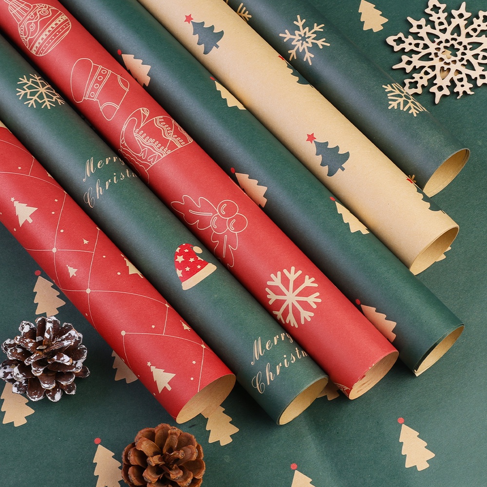 Hộp Giấy kraft Gói Quà / Bó Hoa / Trang Trí Tiệc Giáng Sinh Màu Xanh Lá / Đỏ Chống Thấm Nước diy