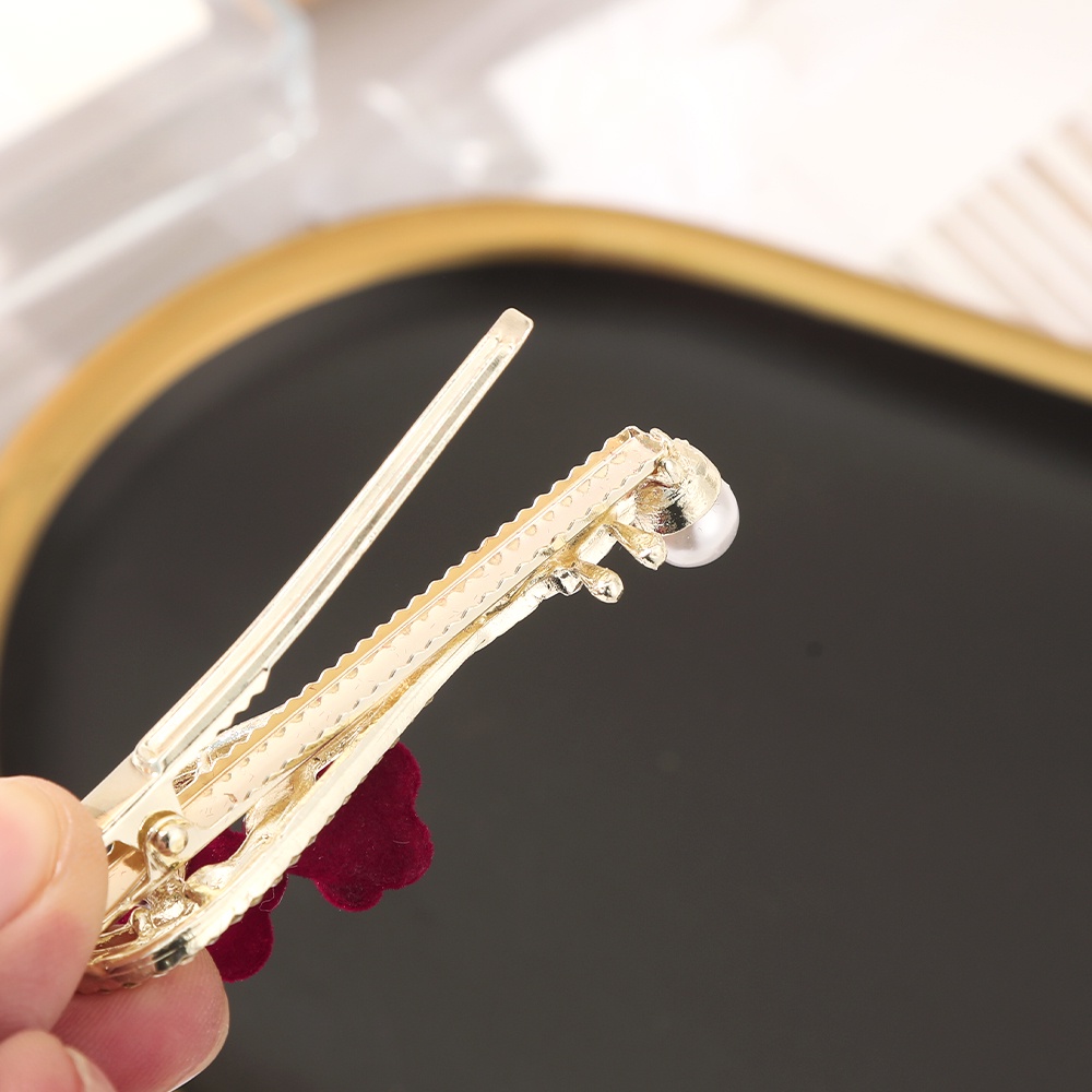 Kẹp TóC HìNh Hoa HồNg ĐíNh Kim Cương Giả ThờI Trang Cho Nữ CHLINS