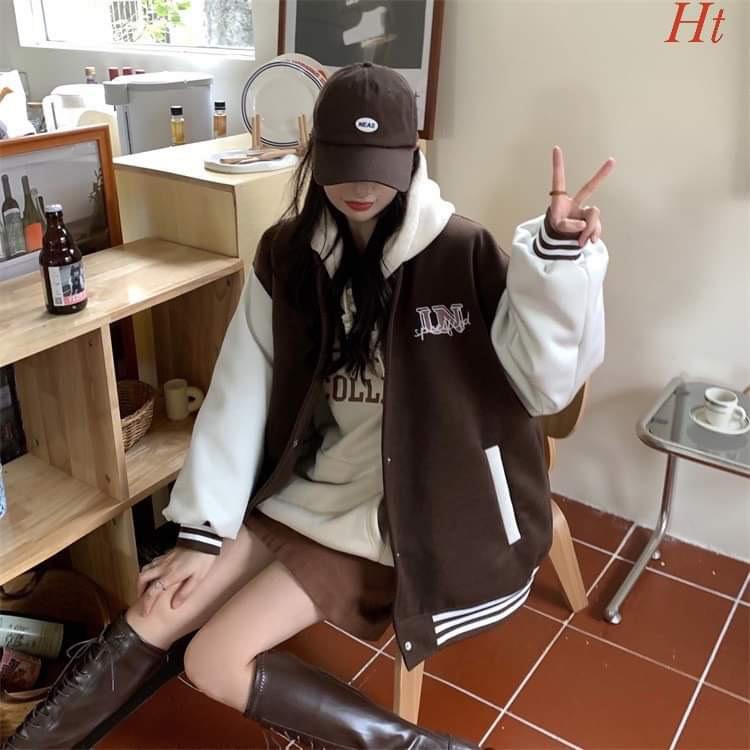 Áo khoác Bomber nỉ Uni tay 6