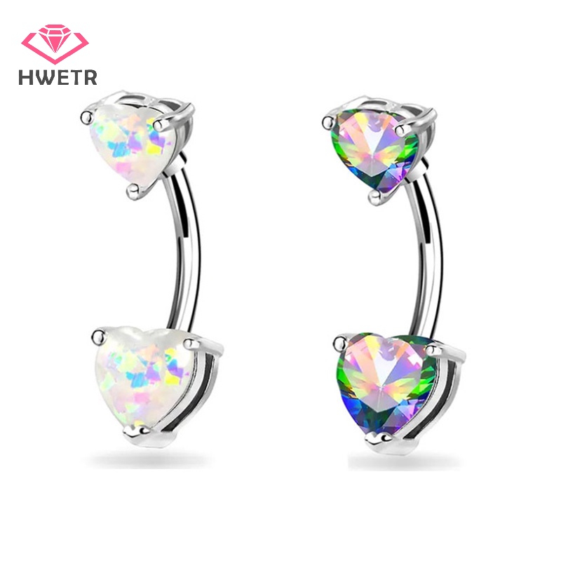 Khuyên Rốn Đính Đá zircon Hình Trái Tim Thời Trang Cho Nữ Mới