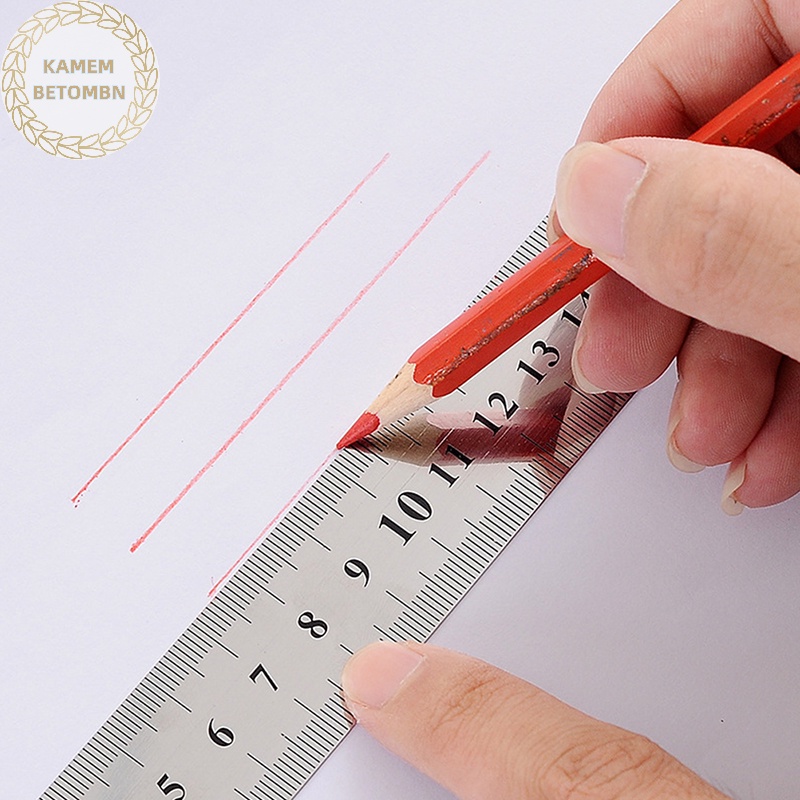 Kamembbn Thước Đo Hai Mặt 15-30cm Bằng Thép Không Gỉ vn
