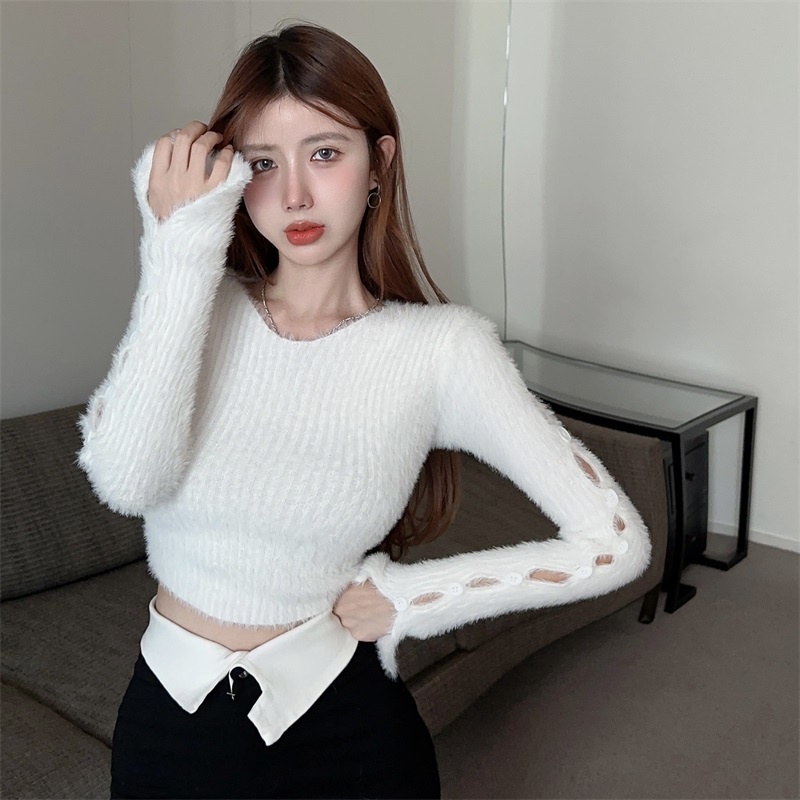Áo sweater Dệt Kim Tay Dài Cổ Tròn Phong Cách Thời Trang Thu Đông Mới