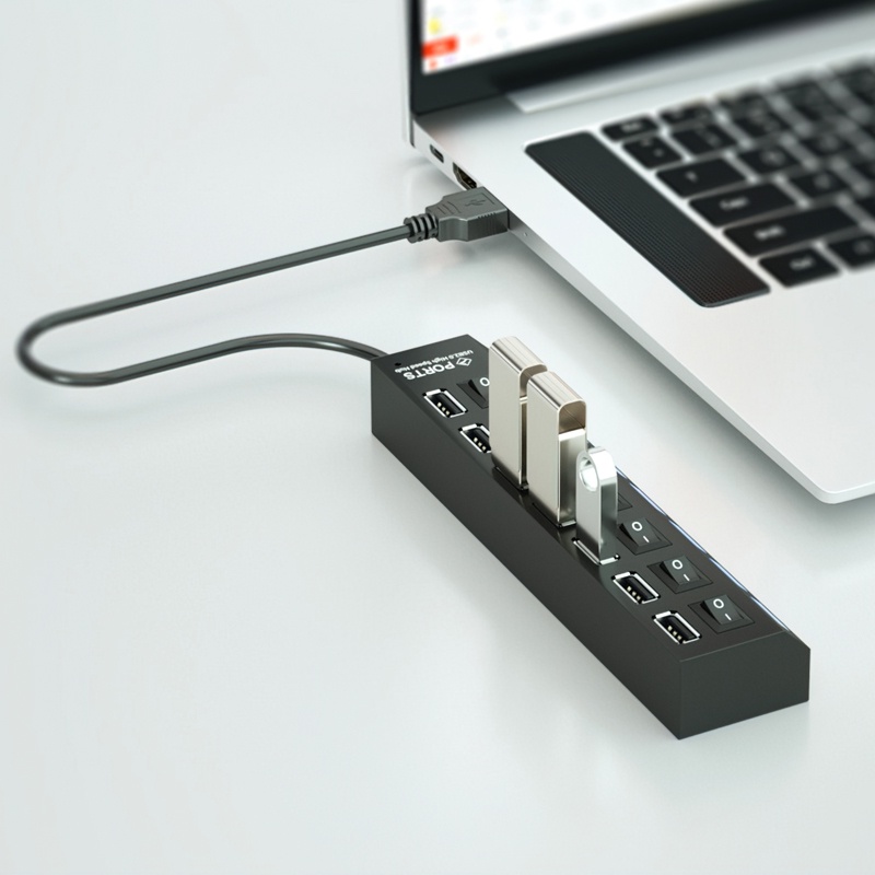 Bộ Chia Cổng USB, USB Hub 7 Port Có Công Tắc,55cm đa năng truyền dữ liệu tốc độ cao ổn định-BOMME