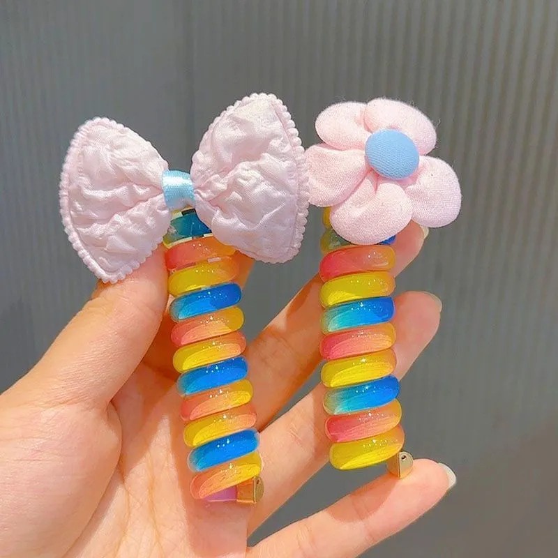 Dây Buộc Tóc Cao Su buộc tóc lò xo Co Giãn Đính Hoa Dễ Thương Cho Nữ