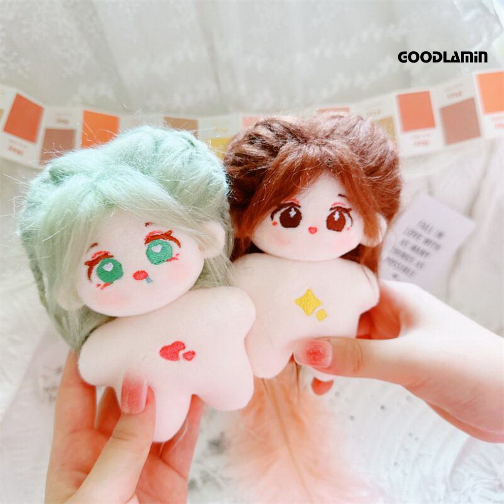 Goodlarxx Búp Bê Nhồi Bông 10cm Thêu Hình Mặt Gấu Trúc Tóc Dài Mặc Đồ Dễ Thương Điện Tử