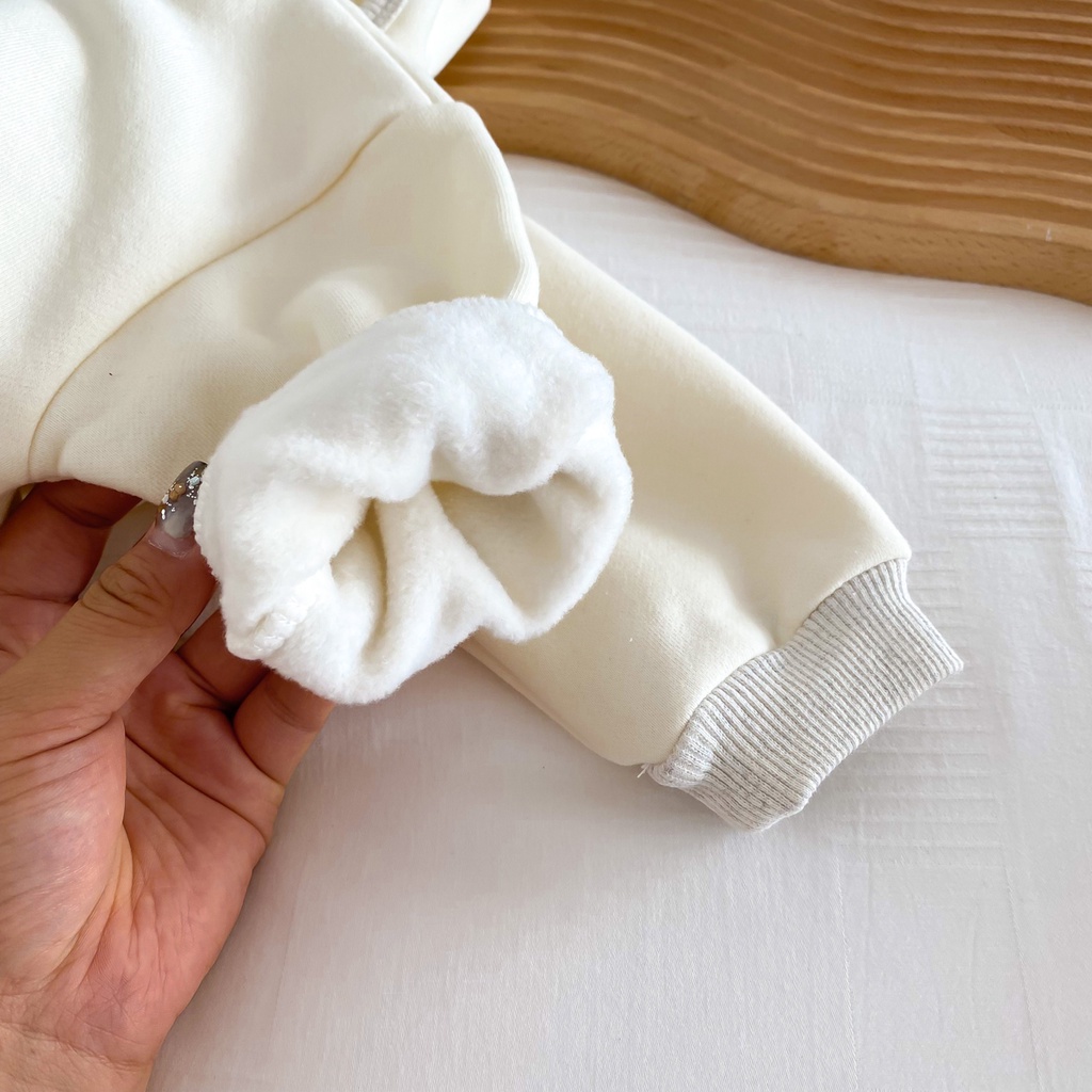 Bộ Áo Liền Quần Tay Dài Thêu Hình Gấu Dễ Thương Thời Trang Mùa Thu Cho Bé Sơ Sinh Từ 0-2 Tuổi