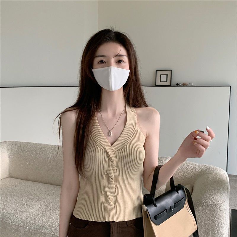 Áo Hai Dây Dệt Kim Dáng Ôm Phong Cách Thời Trang Mới Dành Cho Nữ