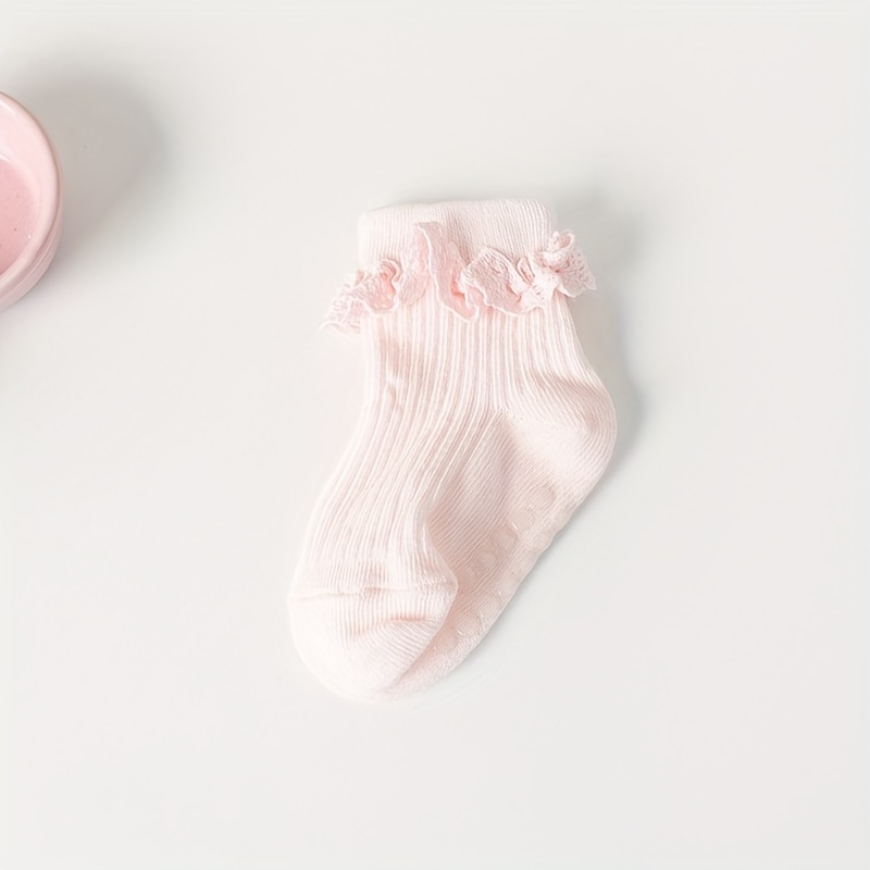 Đôi Vớ Ren Hoa Dễ Thương Cho Bé Gái 0-6 Tháng Tuổi: cotton Pha Thoáng Khí Thoải Mái Cho Bé Gái