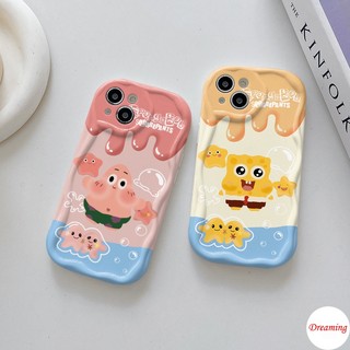 Ốp lưng cho OPPO Reno 11F 11 10 5 4 Pro Plus 8T 8Z 7Z 6Z 5F 4F F11 A73 A98 A95 A94 A93 A78 A74 Kem gợn sóng cong cạnh Motif Dễ thương và Cười Động vật biển