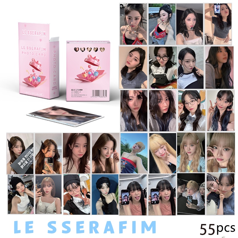 Set 50-55 Tấm Thẻ Hình lomo Nhóm Nhạc le sserafim