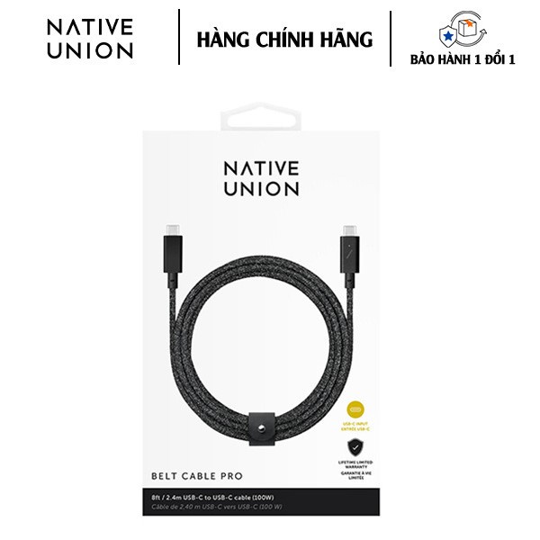 [HÀNG CHÍNH HÃNG] Dây Cáp Native Union BELT CABLE PRO (USB-C TO USB-C) 2.4m