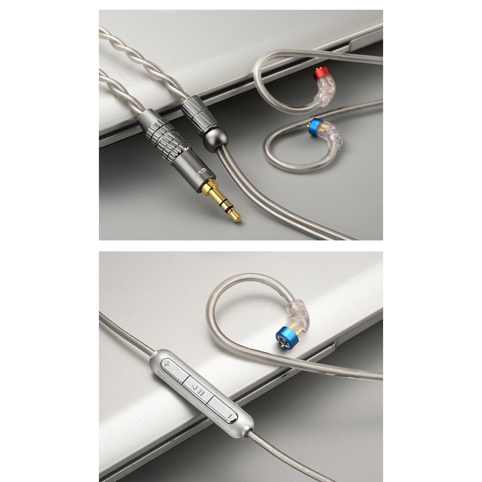 Dây Cáp Nối Nâng Cấp Tai Nghe Mạ Bạc ls200 Kèm mic 2.5 3.5 4.4 type c Cho kz konoka