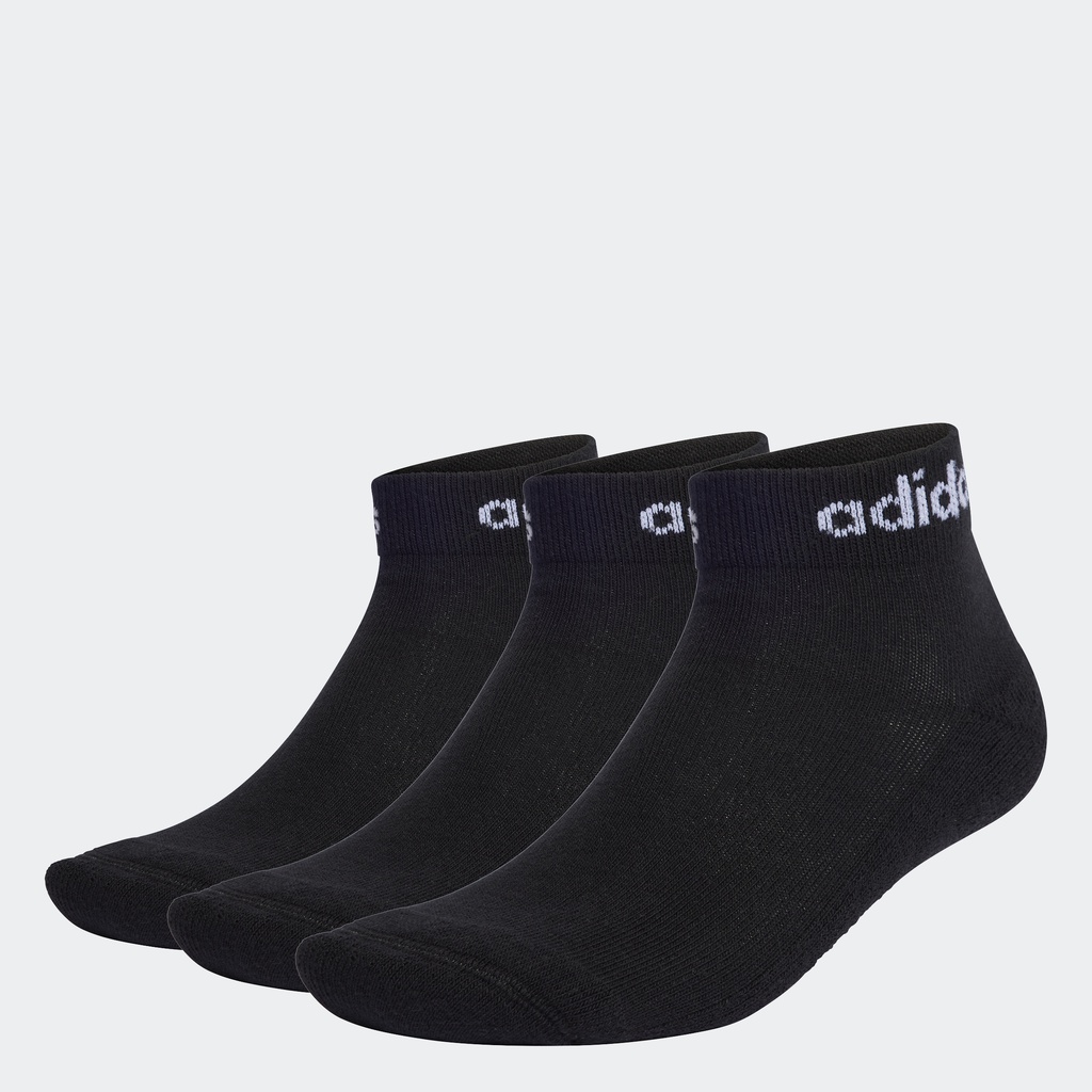 adidas Phong cách sống Bộ 3 Đôi Tất Cổ Ngắn Think Linear Unisex Đen IC1305