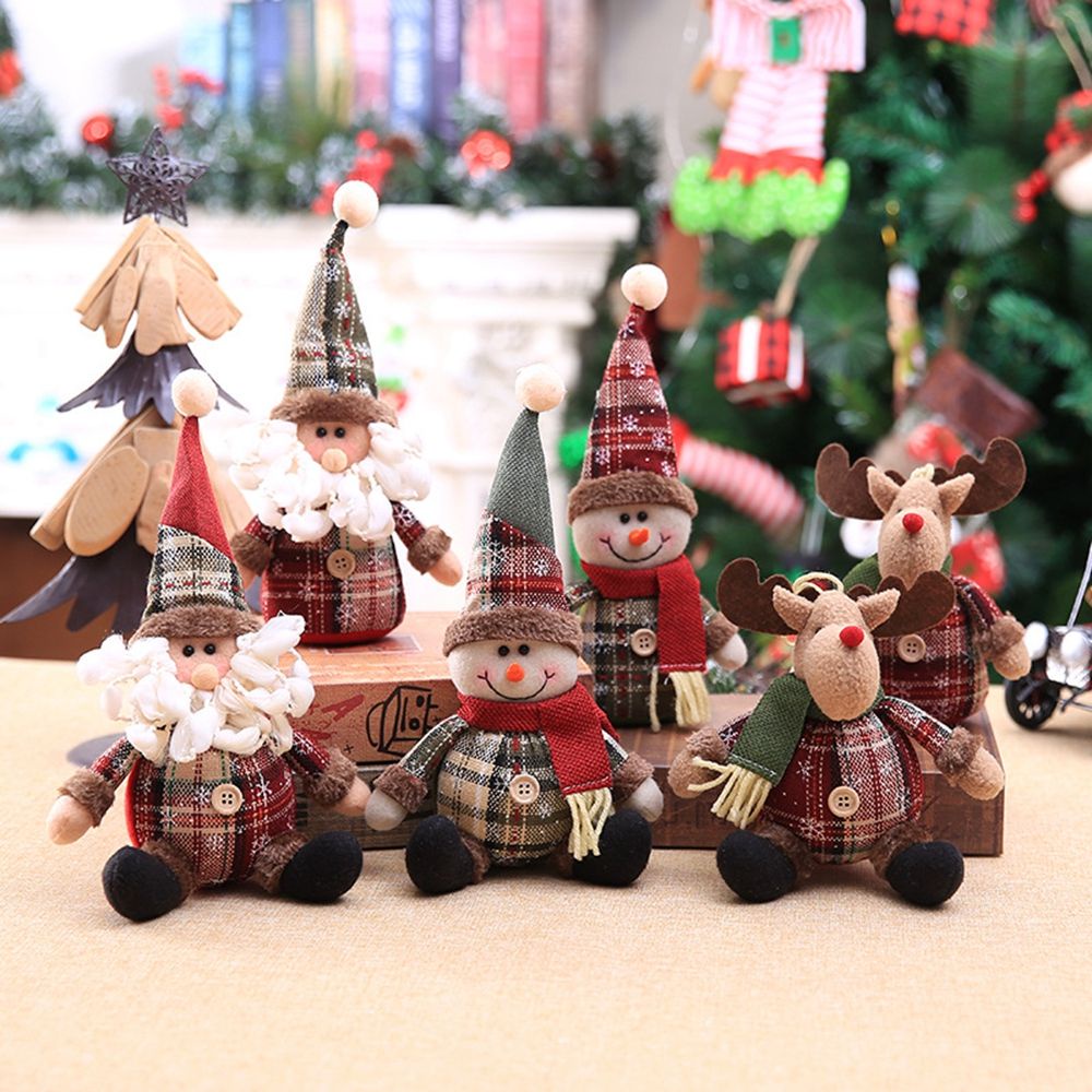 Dễ Thương Búp Bê Vải Hình Ông Già Noel / Người Tuyết / Gấu Bông Đang Nhảy Múa Trang Trí Cây Thông Giáng Sinh / Năm Mới