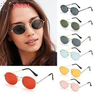 (Hàng Mới Về) Kính Mát Gọng Kim Loại Hình Bầu Dục Chống Tia Uv400 Thời Trang Cho Nam Nữ