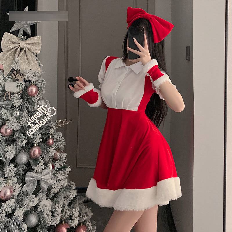 Đồ ngủ Lông Nhung Hóa Trang Giáng Sinh Dễ Thương Cho Nữ
