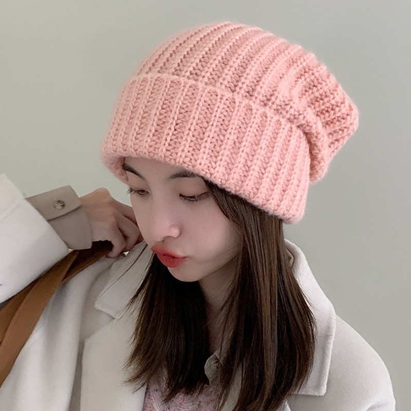 Mới Mũ Len beanie Màu Trơn Thời Trang Thu Đông Cho Nam Nữ