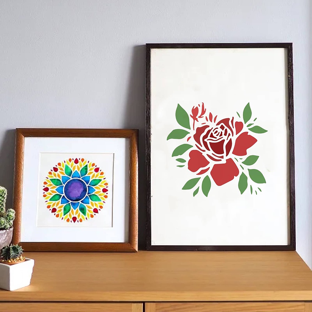 1 Khuôn Vẽ Bằng Nhựa pet Hình Vuông Kích Thước 18x18cm