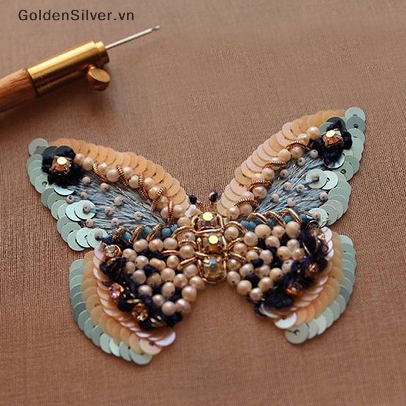 Dụng Cụ Móc Len Màu Vàng Bạc Kèm 3 Kim Móc Thêu Kiểu Pháp vn