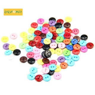 Bộ 100 nút nhựa tròn nhiều màu sắc 8mm
