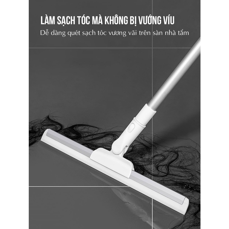 Cây gạt nước lau kính silicon đa năng khớp xoay 180° cán nhôm cao cấp 75-125cm