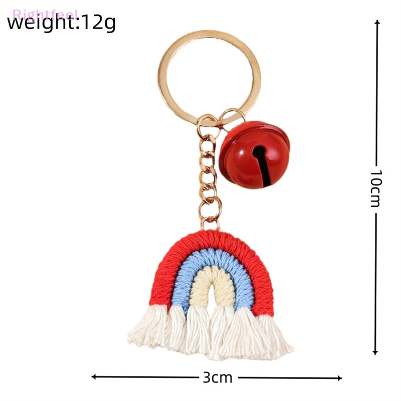 Qfeel Móc Khóa Dây cotton Dệt Thủ Công Mặt Chuông Gió Mưa Phong Cách scandinavian Dành Cho Nữ Trang Trí Túi Xách Xe Hơi Mới