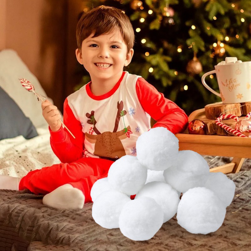 Bóng Tuyết Nhồi Bông Màu Trắng Độ Co Giãn Cao Trang Trí Cây Thông Giáng Sinh