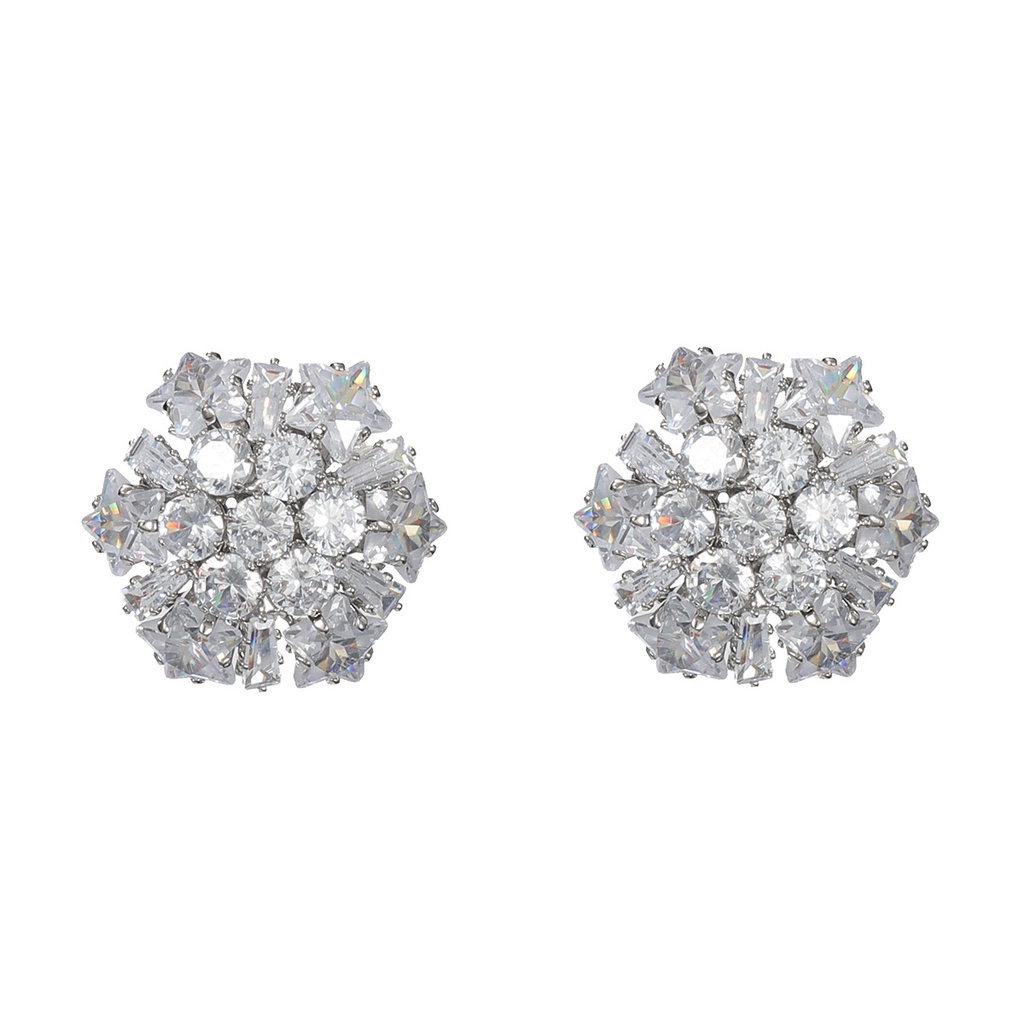 Bông Tai Thời Trang Hình Hoa Đính Đá zircon Phong Cách Âu Mỹ