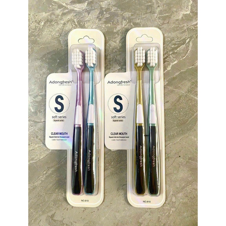Combo 2 Bàn chải Adongfresh xanh lông mềm mại Anh Quốc – Hàng Chính Hãng