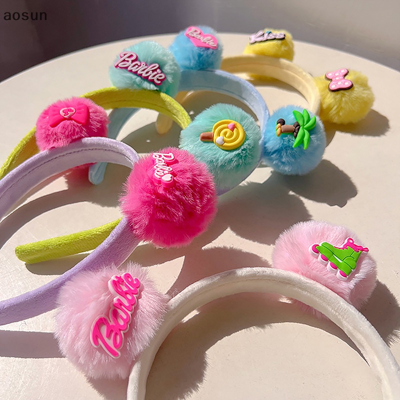 Aosun Băng Đô Hóa Trang Búp Bê barbie Phối Lông In Chữ Đáng Yêu Cho Bé Gái