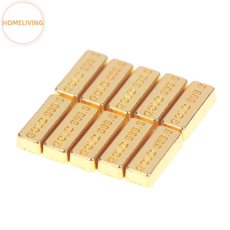 Set 10 Đồng Xu Vàng Mini Tỉ Lệ 1: 12 Trang Trí Nhà Búp Bê vn