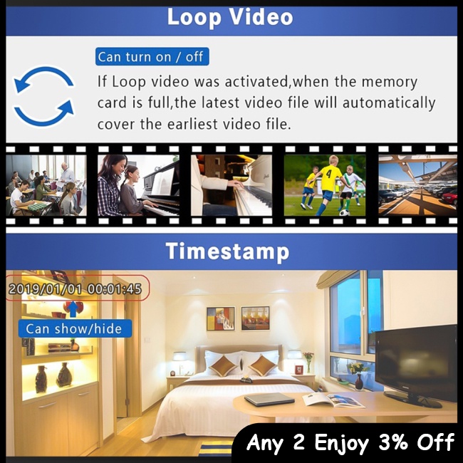 Zevaret Máy Quay 1080p mini Tự Lắp Ráp Tiện Dụng Cho Gia Đình