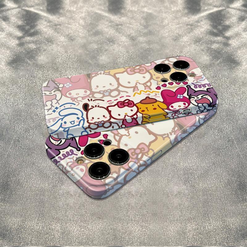 Sanrio Ốp Điện Thoại Họa Tiết Gia Đình Dễ Thương Cho Iphone 15 14 13Pro 12 / 11 Xsmax xr / 7 / 8p 3xd1