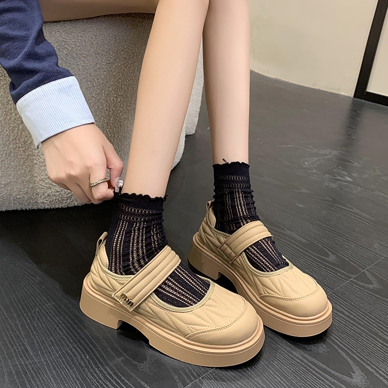 Giày Búp Bê Da Mũi Tròn Thời Trang Thanh Lịch Cho Nữ