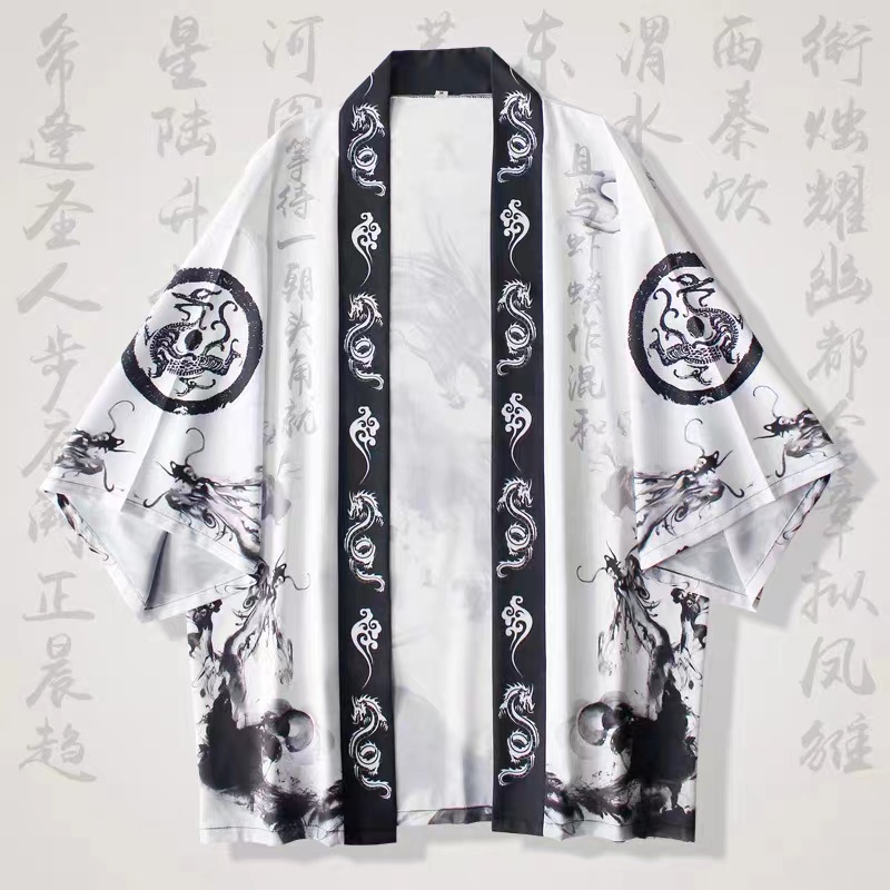 Áo Khoác kimono In Hình yukata harakuju Châu Á Cho Nam