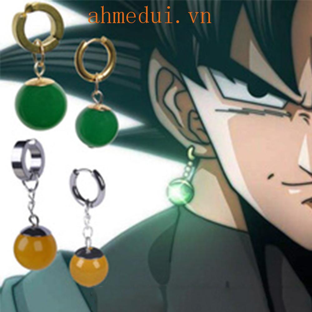 Ahmeduib Khuyên Tai Kẹp Hóa Trang Nhân Vật zoro potara son goku super dragon ball zamasu Màu Xanh Lá Cây Cho unisex