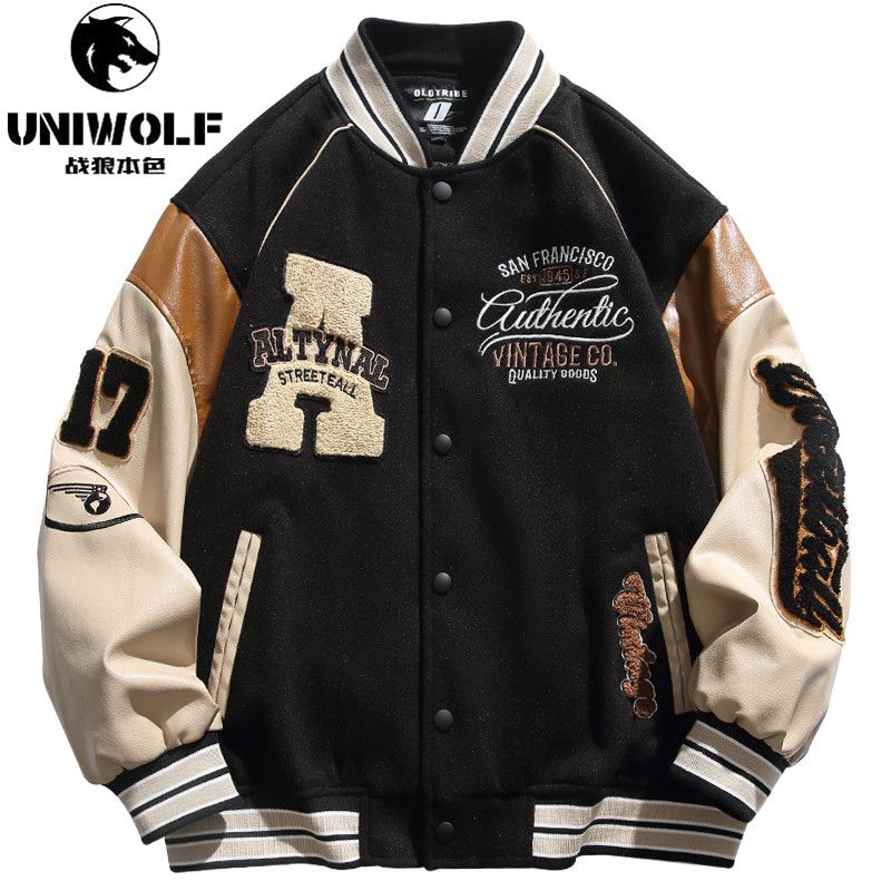 Áo Khoác Bóng Chày Dáng Rộng Có Thêu Chữ Thời Trang Cá Tính Cho Nam