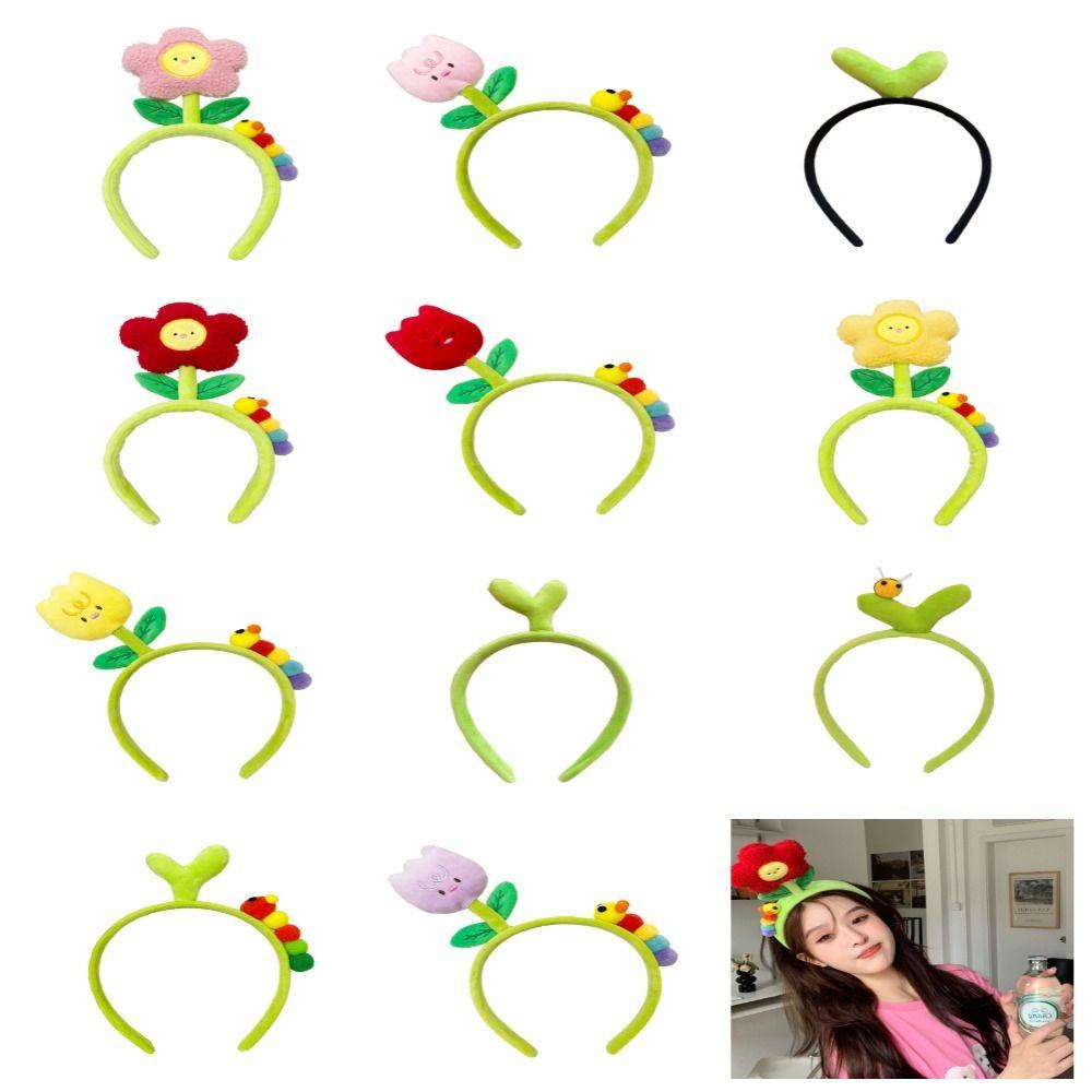 Jiu Băng Đô Cài Tóc Bằng Vải Bông Hoa tulip Sâu Hạt Đậu Phong Cách Hàn Quốc Làm Đạo Cụ Chụp Ảnh