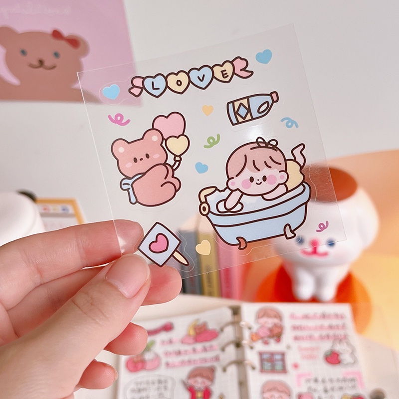 8 set hộp 100 tấm sticker 1000 hình dán chống nước nhiều phong cách cute dễ thương OUYOUVN