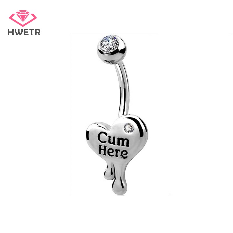 Khuyên Rốn Bằng Thép Không Gỉ Đính Đá zircon Hình Chữ Cái Quyến Rũ Thời Trang Cho Nữ Mới