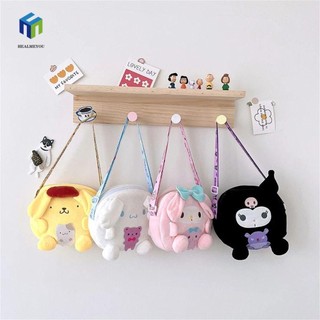 HEALMEYOU Túi Bông Đeo Vai Đựng Điện Thoại Họa Tiết Hoạt Hình melody cinnamoroll