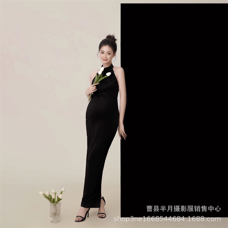 Đầm Bầu Màu Đen Phong Cách Hoàng Gia Gợi Cảm Cao Cấp