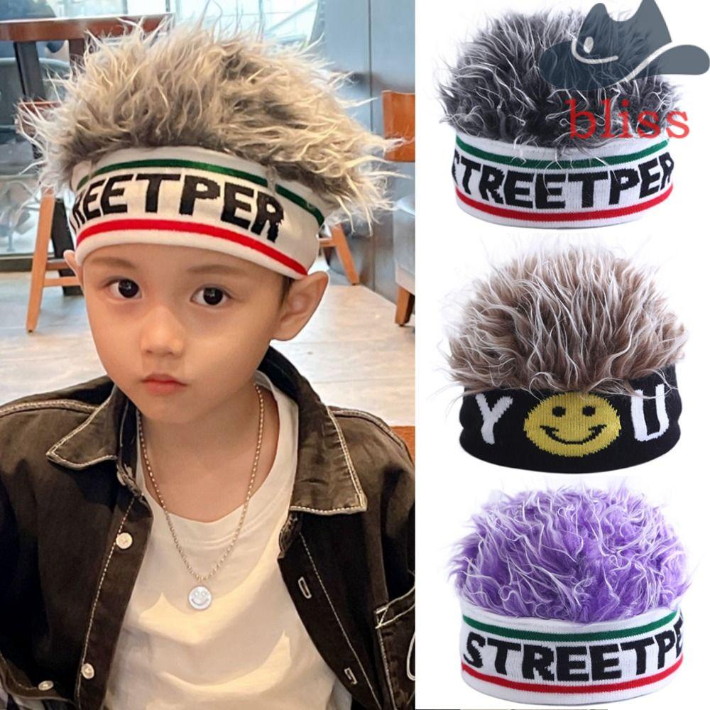 Bliss Mũ beanie Giả Tóc Ngắn Gắn Tóc Giả Xù Kiểu retro Vui Nhộn Phong Cách hip hop Thể Thao Dành Cho Trẻ Em / Người Lớn