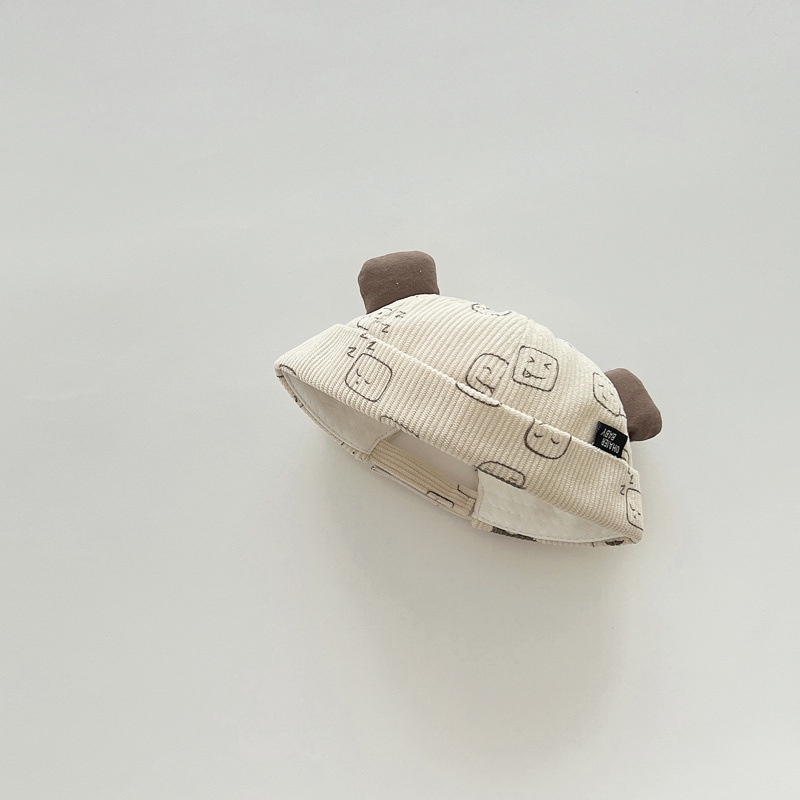 Mũ Trùm Đầu Vải Nhung In Hoạt Hình Dễ Thương Phong Cách Hàn Quốc Cho Bé