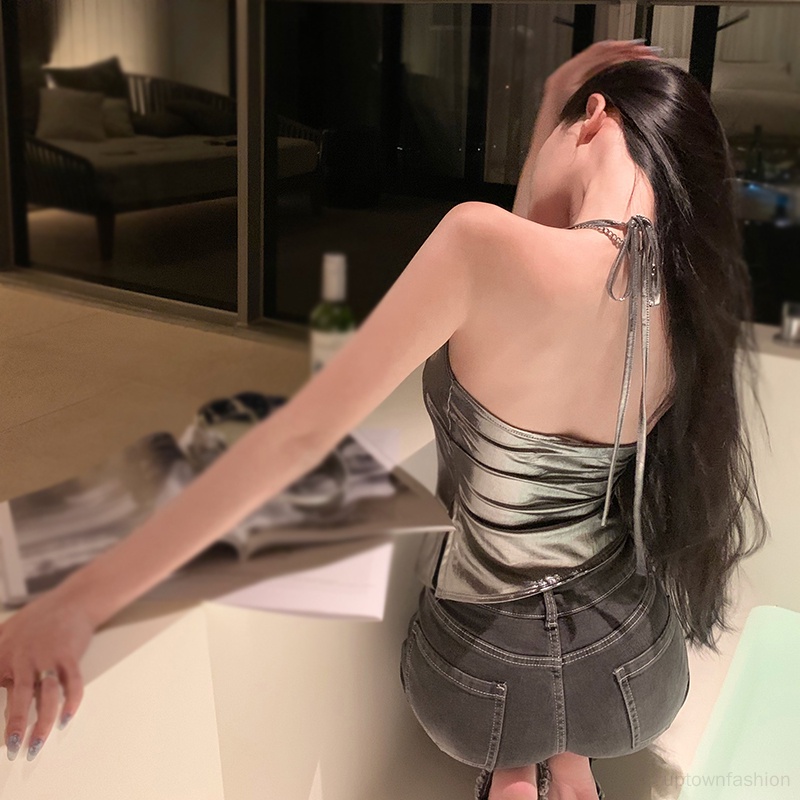 Áo Hai Dây Màu Trơn Phong Cách Hàn Quốc Thời Trang Cho Nữ