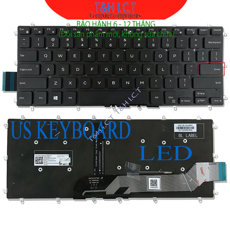 Bàn phím laptop Dell Latitude 13 3379 7368, 14 3490, Dell Vostro 14 3480 3490 5468 5471 - 7466