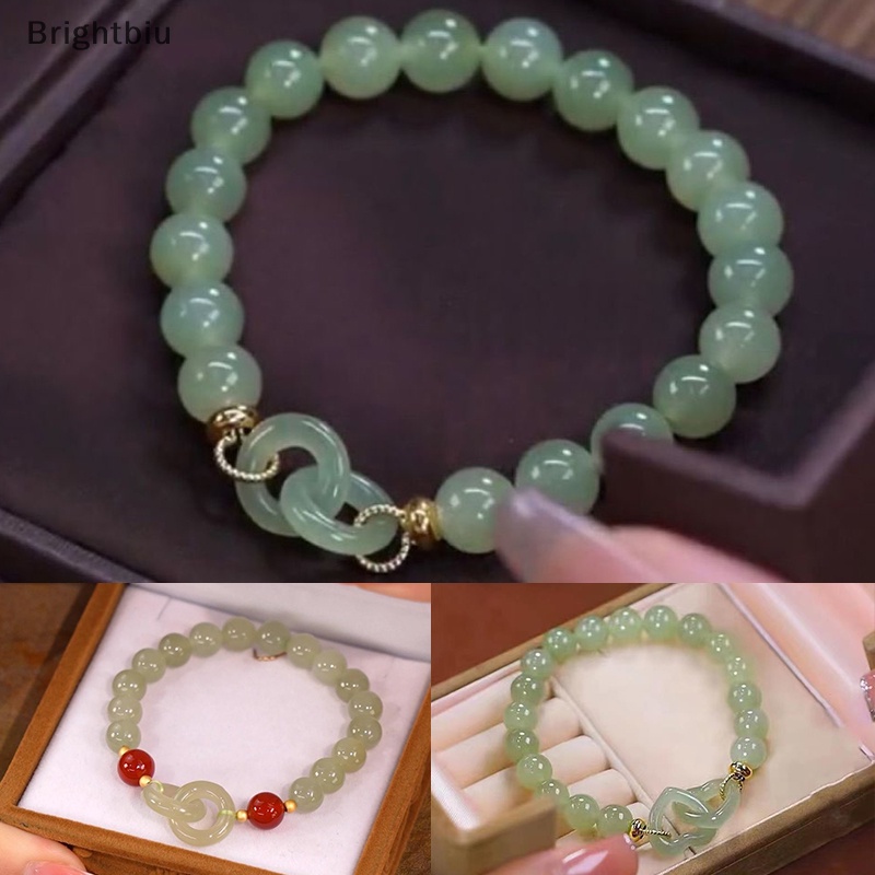 Vòng Tay Chuỗi Hạt Đá Ngọc Bích Phong Cách hetian An Toàn Cho Sinh Nhật bestie