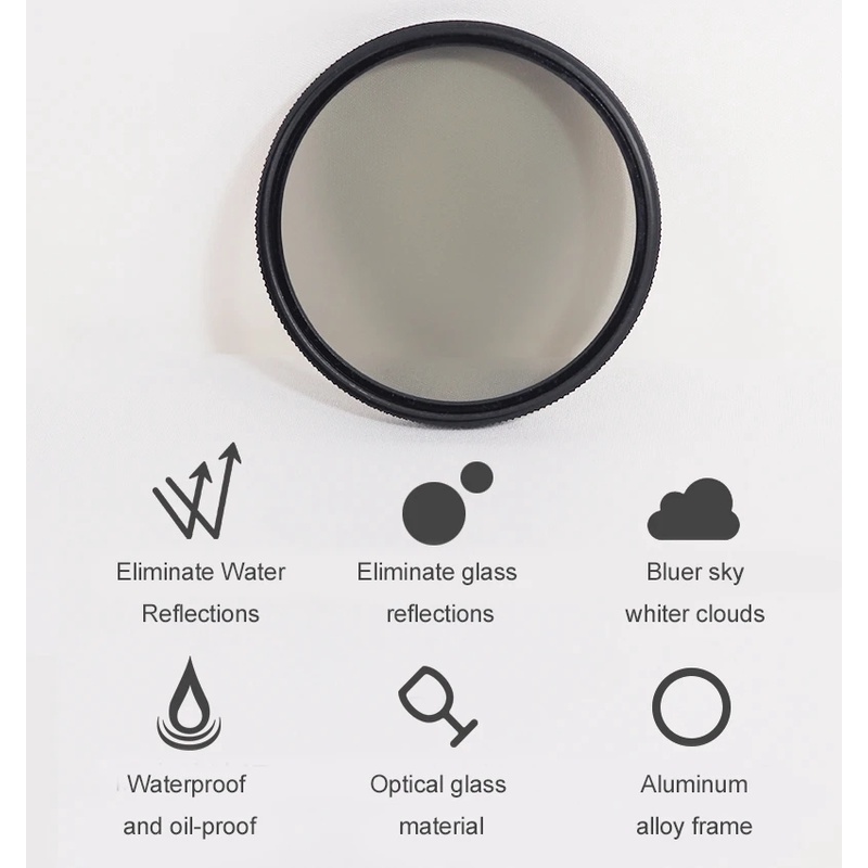 Kính Lọc Phân Cực Siêu Mỏng Cho Máy Ảnh nikon canon canon sony fuji