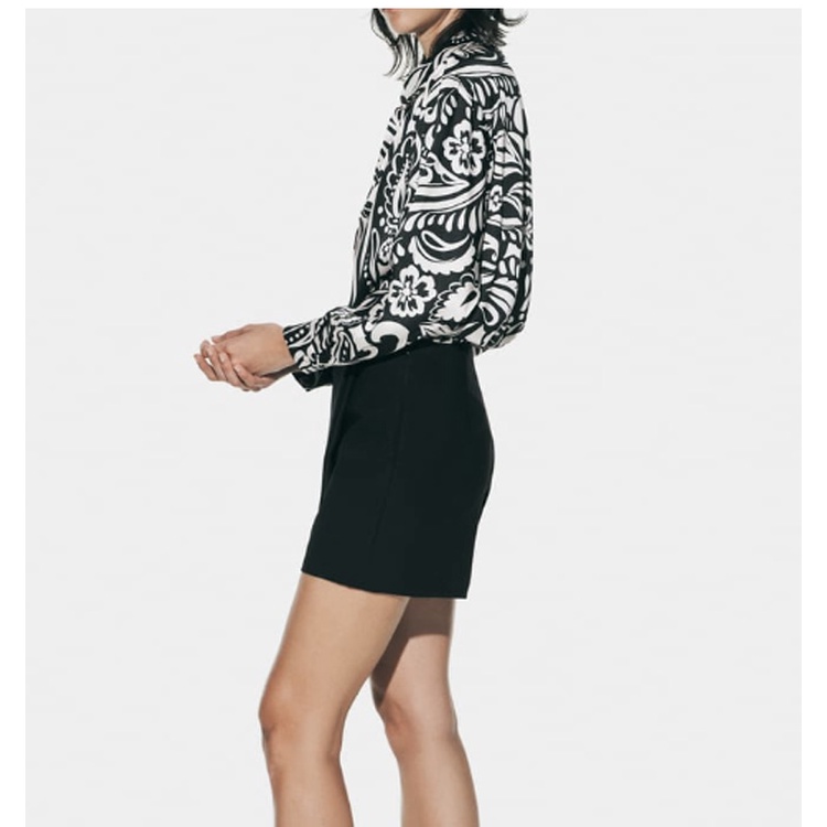 Zara Áo Sơ Mi Vải Lụa satin In Họa Tiết Thời Trang Thanh Lịch Cho Nữ3666168